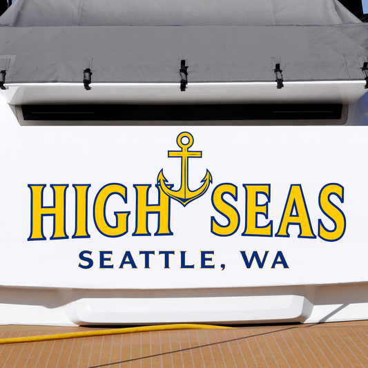 Custom Boat Stern Decal Sticker Sign | Boat Stern Name & Hailing City (Port) Sign