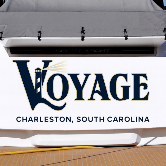 Custom Boat Stern Decal Sticker Sign | Boat Stern Name & Hailing City (Port) Sign