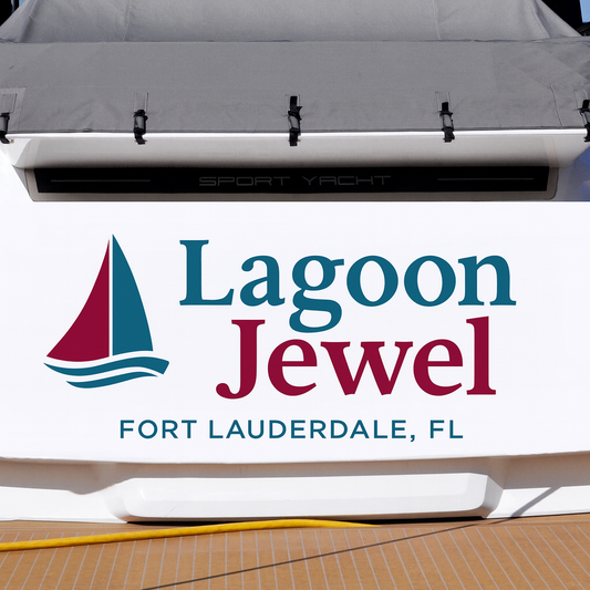 Custom Boat Stern Decal Sticker Sign | Boat Stern Name & Hailing City (Port) Sign