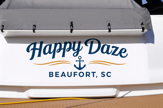 Custom Boat Stern Decal Sticker Sign | Boat Stern Name & Hailing City (Port) Sign