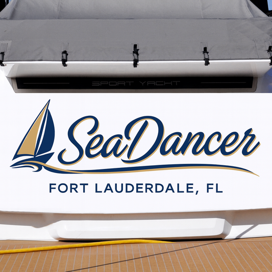 Custom Boat Stern Decal Sticker Sign | Boat Stern Name & Hailing City (Port) Sign