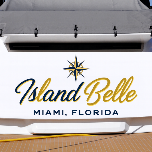 Custom Boat Stern Decal Sticker Sign | Boat Stern Name & Hailing City (Port) Sign