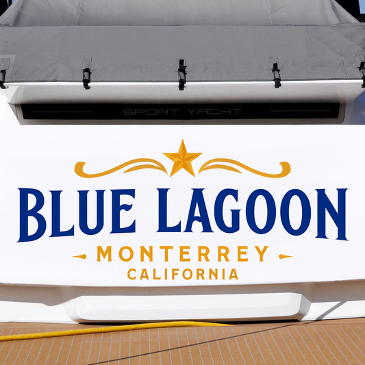 Custom Boat Stern Decal Sticker Sign | Boat Stern Name & Hailing City (Port) Sign