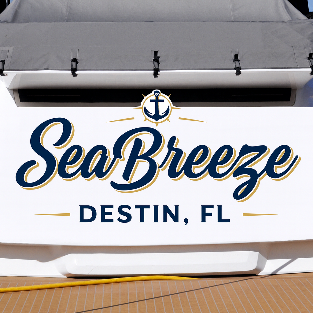 Custom Boat Stern Decal Sticker Sign | Boat Stern Name & Hailing City (Port) Sign