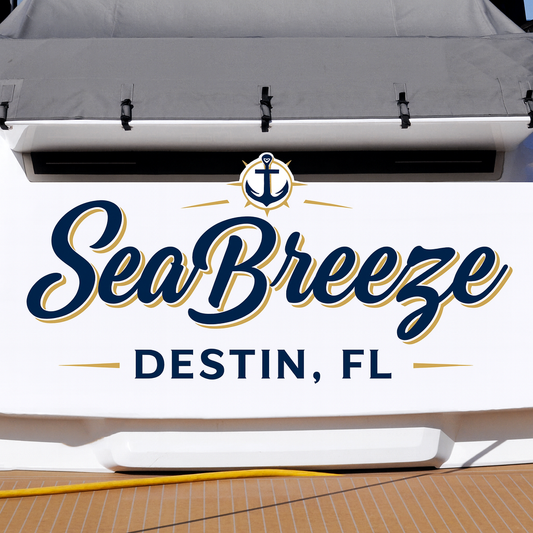 Custom Boat Stern Decal Sticker Sign | Boat Stern Name & Hailing City (Port) Sign
