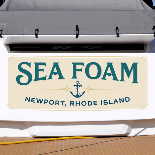 Custom Boat Stern Decal Sticker Sign | Boat Stern Name & Hailing City (Port) Sign