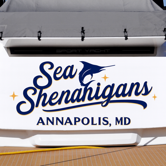 Custom Boat Stern Decal Sticker Sign | Boat Stern Name & Hailing City (Port) Sign