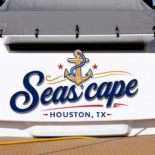 Custom Boat Stern Decal Sticker Sign | Boat Stern Name & Hailing City (Port) Sign