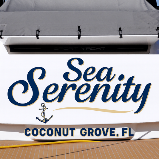 Custom Boat Stern Decal Sticker Sign | Boat Stern Name & Hailing City (Port) Sign