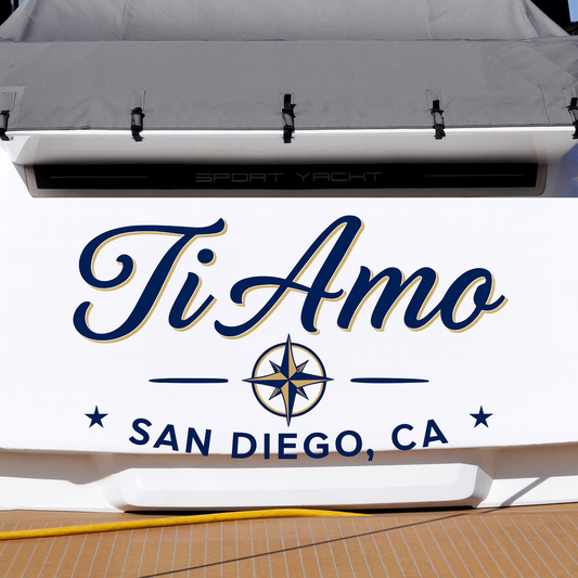 Custom Boat Stern Decal Sticker Sign | Boat Stern Name & Hailing City (Port) Sign