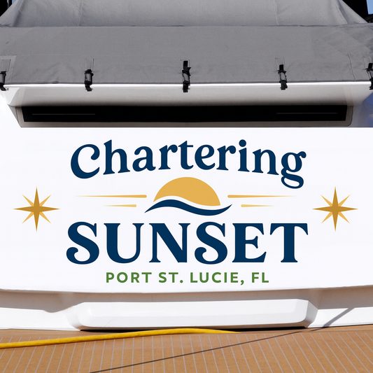Custom Boat Stern Decal Sticker Sign | Boat Stern Name & Hailing City (Port) Sign