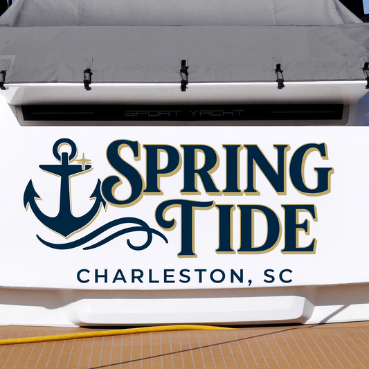 Custom Boat Stern Decal Sticker Sign | Boat Stern Name & Hailing City (Port) Sign