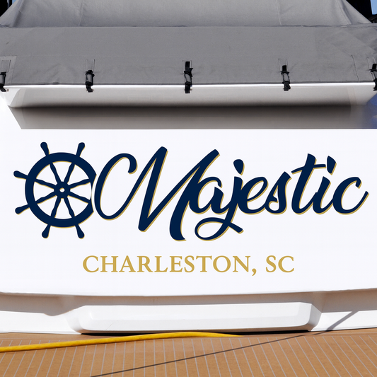 Custom Boat Stern Decal Sticker Sign | Boat Stern Name & Hailing City (Port) Sign