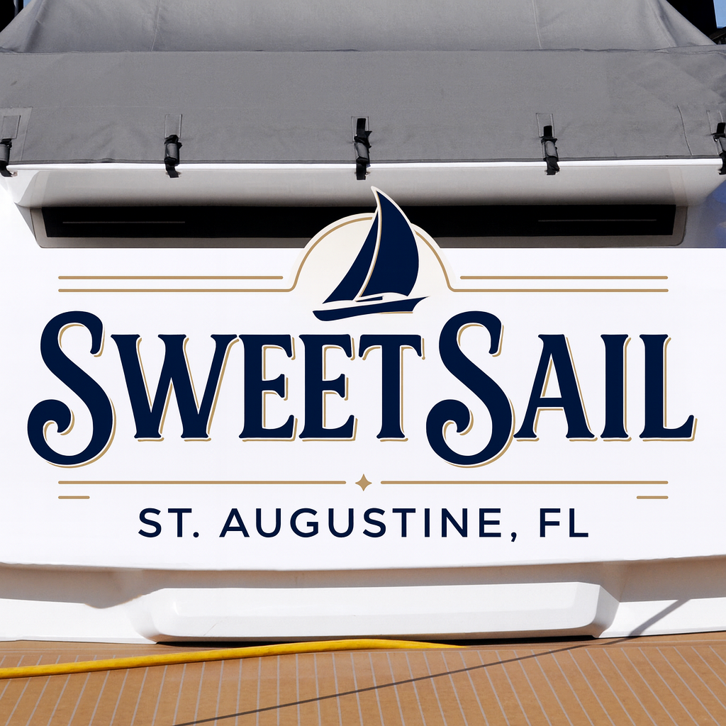 Custom Boat Stern Decal Sticker Sign | Boat Stern Name & Hailing City (Port) Sign