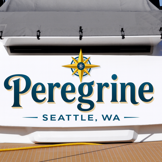 Custom Boat Stern Decal Sticker Sign | Boat Stern Name & Hailing City (Port) Sign