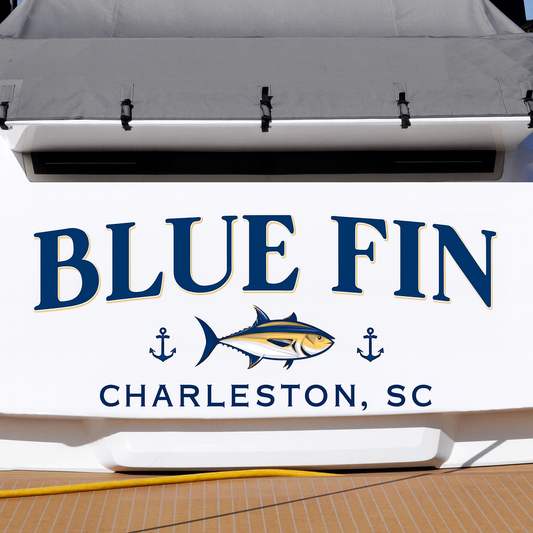 Custom Boat Stern Decal Sticker Sign | Boat Stern Name & Hailing City (Port) Sign