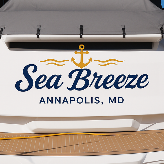 Custom Boat Stern Decal Sticker Sign | Boat Stern Name & Hailing City (Port) Sign