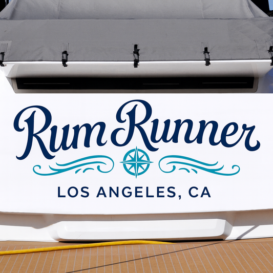 Custom Boat Stern Decal Sticker Sign | Boat Stern Name & Hailing City (Port) Sign
