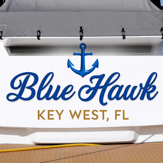 Custom Boat Stern Decal Sticker Sign | Boat Stern Name & Hailing City (Port) Sign