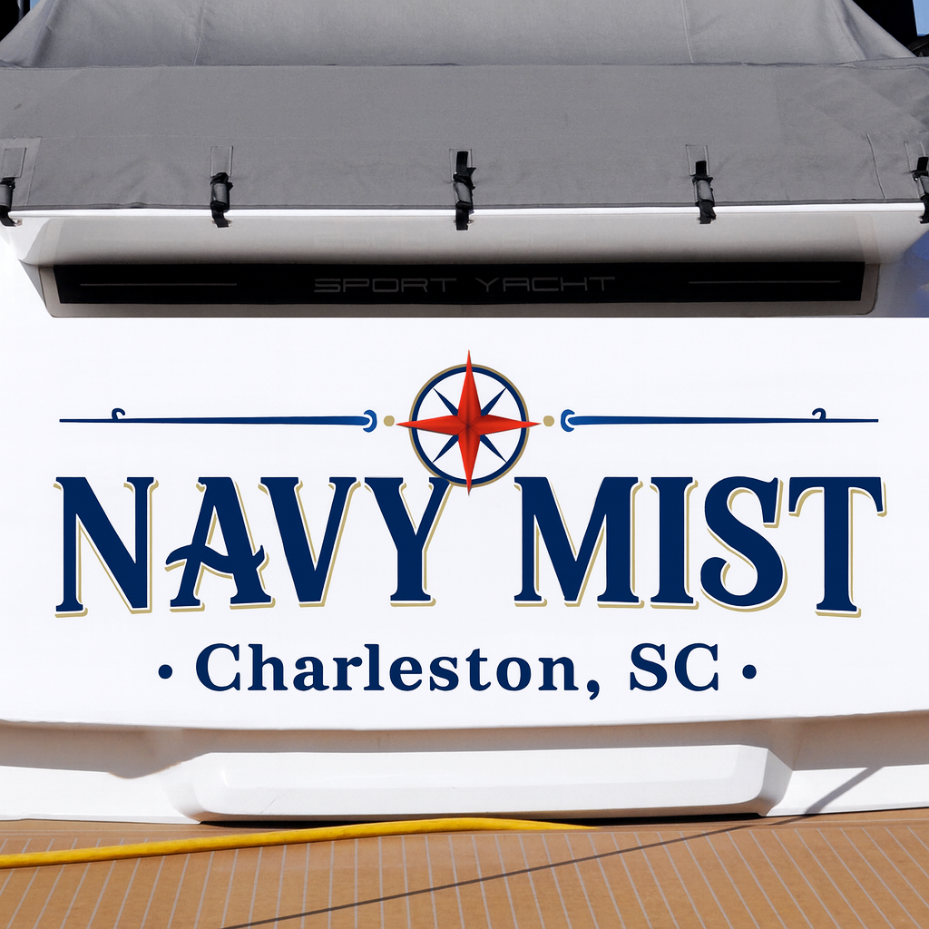 Custom Boat Stern Decal Sticker Sign | Boat Stern Name & Hailing City (Port) Sign