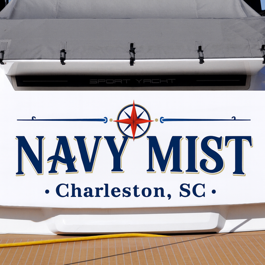 Custom Boat Stern Decal Sticker Sign | Boat Stern Name & Hailing City (Port) Sign