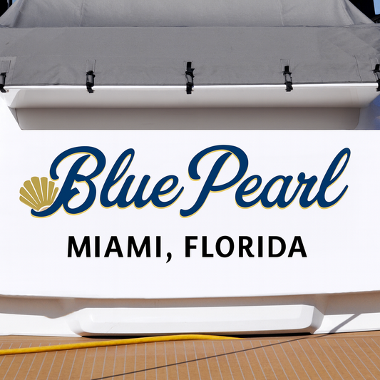 Custom Boat Stern Decal Sticker Sign | Boat Stern Name & Hailing City (Port) Sign