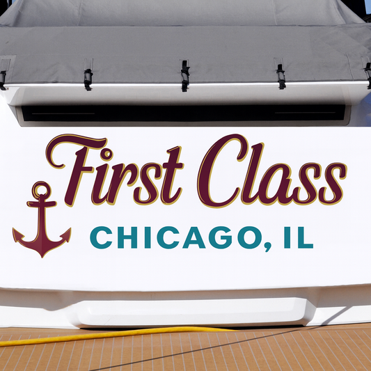 Custom Boat Stern Decal Sticker Sign | Boat Stern Name & Hailing City (Port) Sign