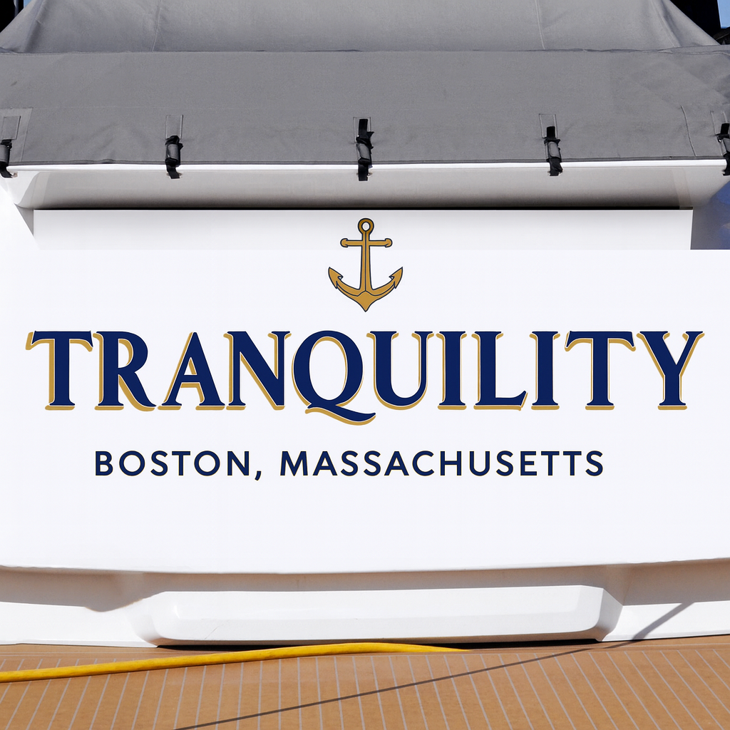 Custom Boat Stern Decal Sticker Sign | Boat Stern Name & Hailing City (Port) Sign