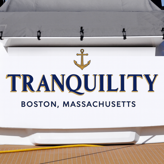 Custom Boat Stern Decal Sticker Sign | Boat Stern Name & Hailing City (Port) Sign