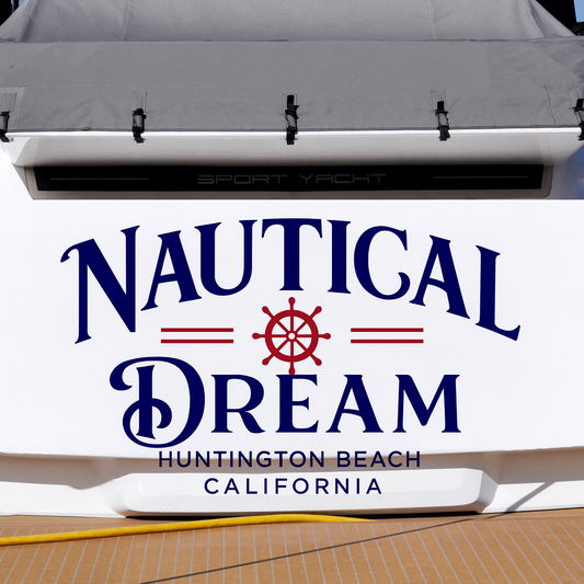 Custom Boat Stern Decal Sticker Sign | Boat Stern Name & Hailing City (Port) Sign