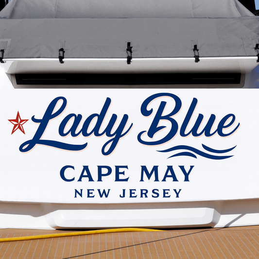 Custom Boat Stern Decal Sticker Sign | Boat Stern Name & Hailing City (Port) Sign