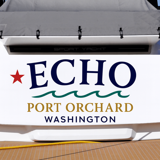Custom Boat Stern Decal Sticker Sign | Boat Stern Name & Hailing City (Port) Sign