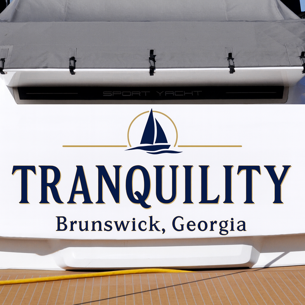 Custom Boat Stern Decal Sticker Sign | Boat Stern Name & Hailing City (Port) Sign