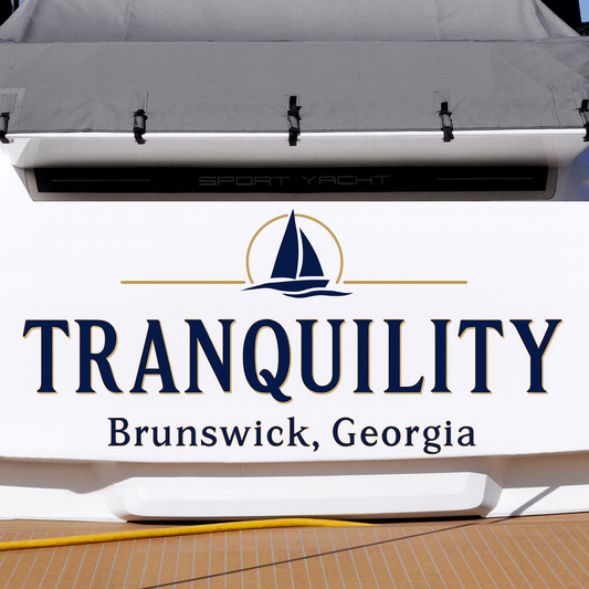 Custom Boat Stern Decal Sticker Sign | Boat Stern Name & Hailing City (Port) Sign