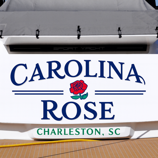 Custom Boat Stern Decal Sticker Sign | Boat Stern Name & Hailing City (Port) Sign