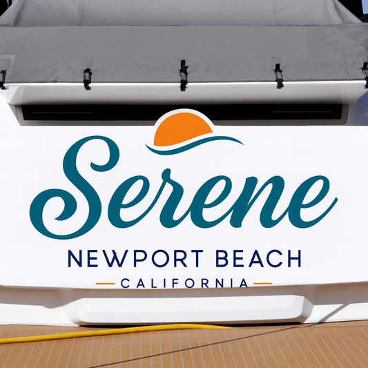 Custom Boat Stern Decal Sticker Sign | Boat Stern Name & Hailing City (Port) Sign