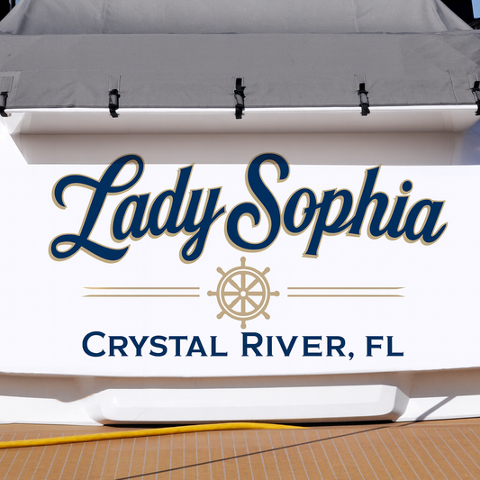Custom Boat Stern Decal Sticker Sign | Boat Stern Name & Hailing City (Port) Sign