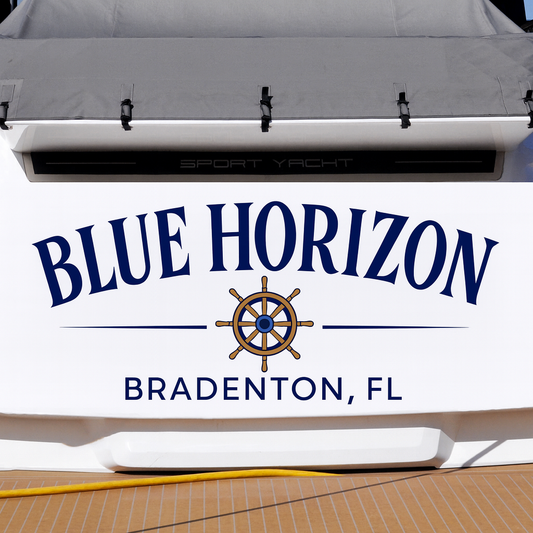 Custom Boat Stern Decal Sticker Sign | Boat Stern Name & Hailing City (Port) Sign