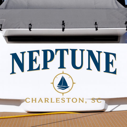 Custom Boat Stern Decal Sticker Sign | Boat Stern Name & Hailing City (Port) Sign