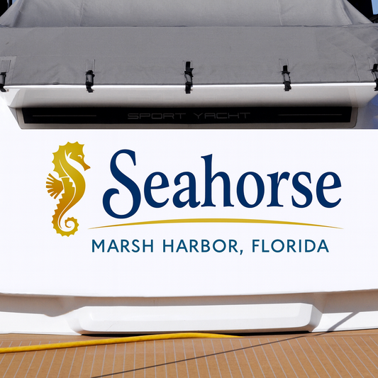 Custom Boat Stern Decal Sticker Sign | Boat Stern Name & Hailing City (Port) Sign