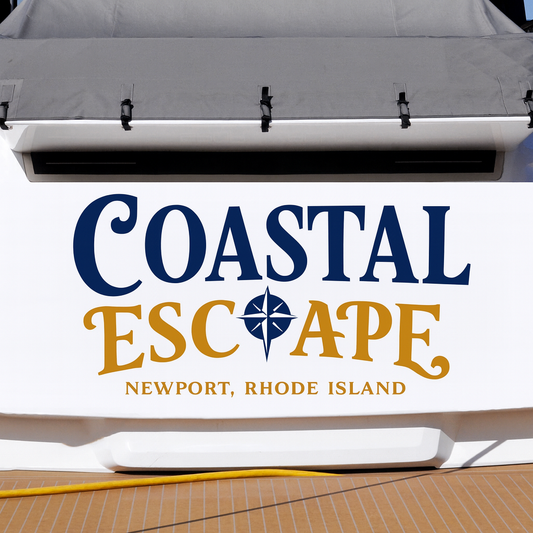 Custom Boat Stern Decal Sticker Sign | Boat Stern Name & Hailing City (Port) Sign