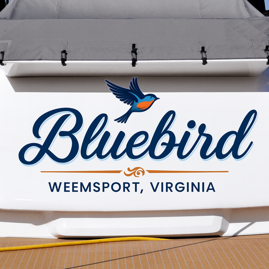 Custom Boat Stern Decal Sticker Sign | Boat Stern Name & Hailing City (Port) Sign