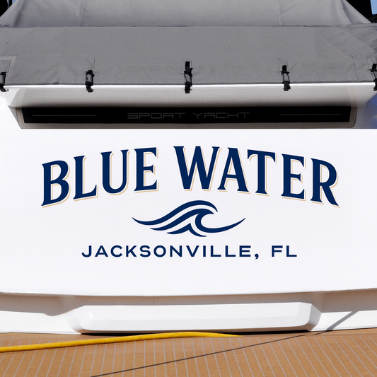 Custom Boat Stern Decal Sticker Sign | Boat Stern Name & Hailing City (Port) Sign