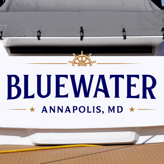 Custom Boat Stern Decal Sticker Sign | Boat Stern Name & Hailing City (Port) Sign