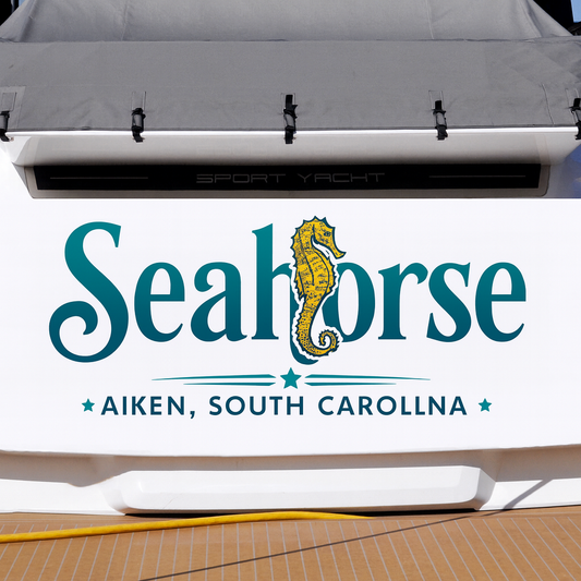 Custom Boat Stern Decal Sticker Sign | Boat Stern Name & Hailing City (Port) Sign