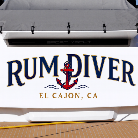 Custom Boat Stern Decal Sticker Sign | Boat Stern Name & Hailing City (Port) Sign