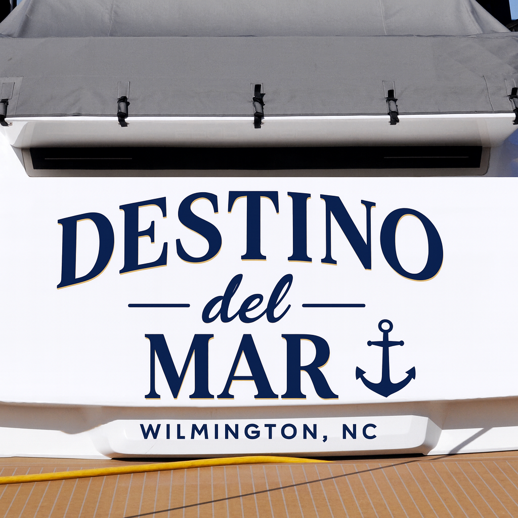 Custom Boat Stern Decal Sticker Sign | Boat Stern Name & Hailing City (Port) Sign