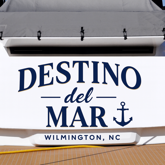 Custom Boat Stern Decal Sticker Sign | Boat Stern Name & Hailing City (Port) Sign