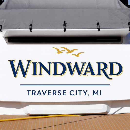 Custom Boat Stern Decal Sticker Sign | Boat Stern Name & Hailing City (Port) Sign