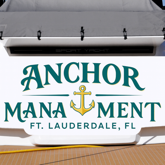 Custom Boat Stern Decal Sticker Sign | Boat Stern Name & Hailing City (Port) Sign